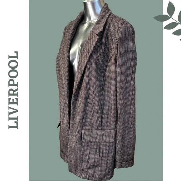 Liverpool LM1210CA71 Boyfriend Blazer with Princess Dart Brown  Size Extra Large - Picture 5 of 11